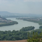 Panorama of the river Danube and the town of Esztergom (Hungary)
